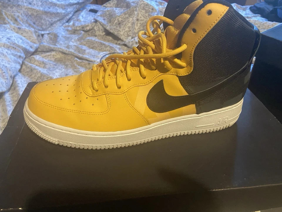 Nike Air Force 1 '07 LV8 High Yellow Ochre/Black Men's Shoes Size 12 - Image 2 of 4