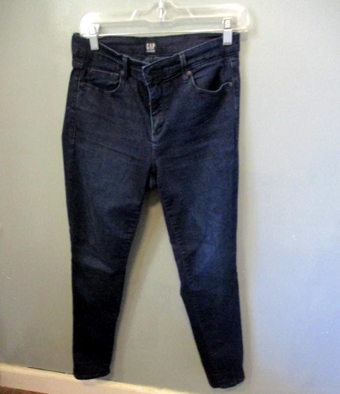 GAP 1969 True Skinny Jeans Women’s Size 8R Dark Wash Stretch Denim STRAIGHT LEG - Image 2 of 4