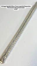 Vintage Speidel Loop End Expansion Band Silver Tone 4mm Ends 4 3/4”