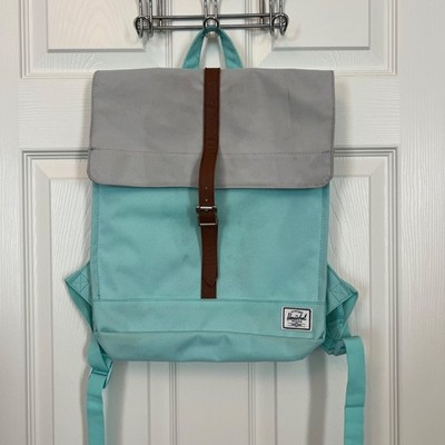 Herschel City Backpack Mid Volume Teal Grey Techwear VSCO Minimalist Bookbag