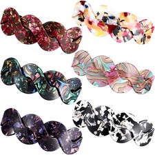 6 Vintage Hair Barrettes Set - Retro Flower Pearl Crystal Clips for Women Stylin