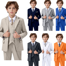 Boy's Suits Wedding Groom Tuxedo Blazer Pants Vest Ring Bearer Three Pieces