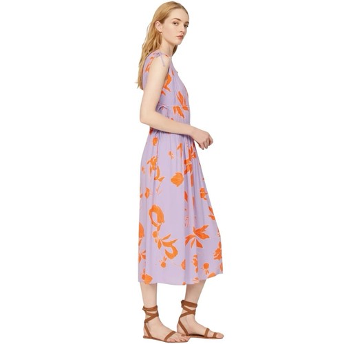 Thakoon Collective Midikleid 12 Lavendel Orange Blumen Ärmellos Cottagecore - Bild 9 von 9