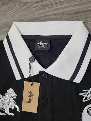 Vintage Polo Stussy Streetwear 8 ball Football Black Longsleeve