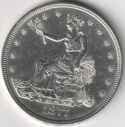 1877-S TRADE DOLLAR AU-BU DETAILS