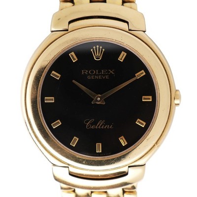 1990 Vintage Rolex 6623/8 Cellini 37mm Black Jubilee Dial 18K