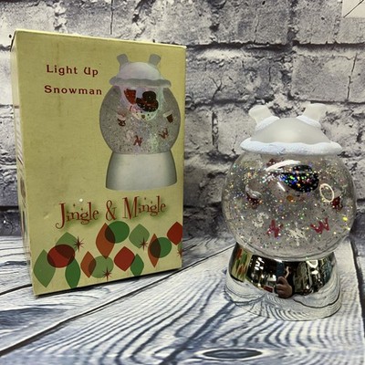 Cracker Barrel Light Up Glitter Globe  W/ Snowman