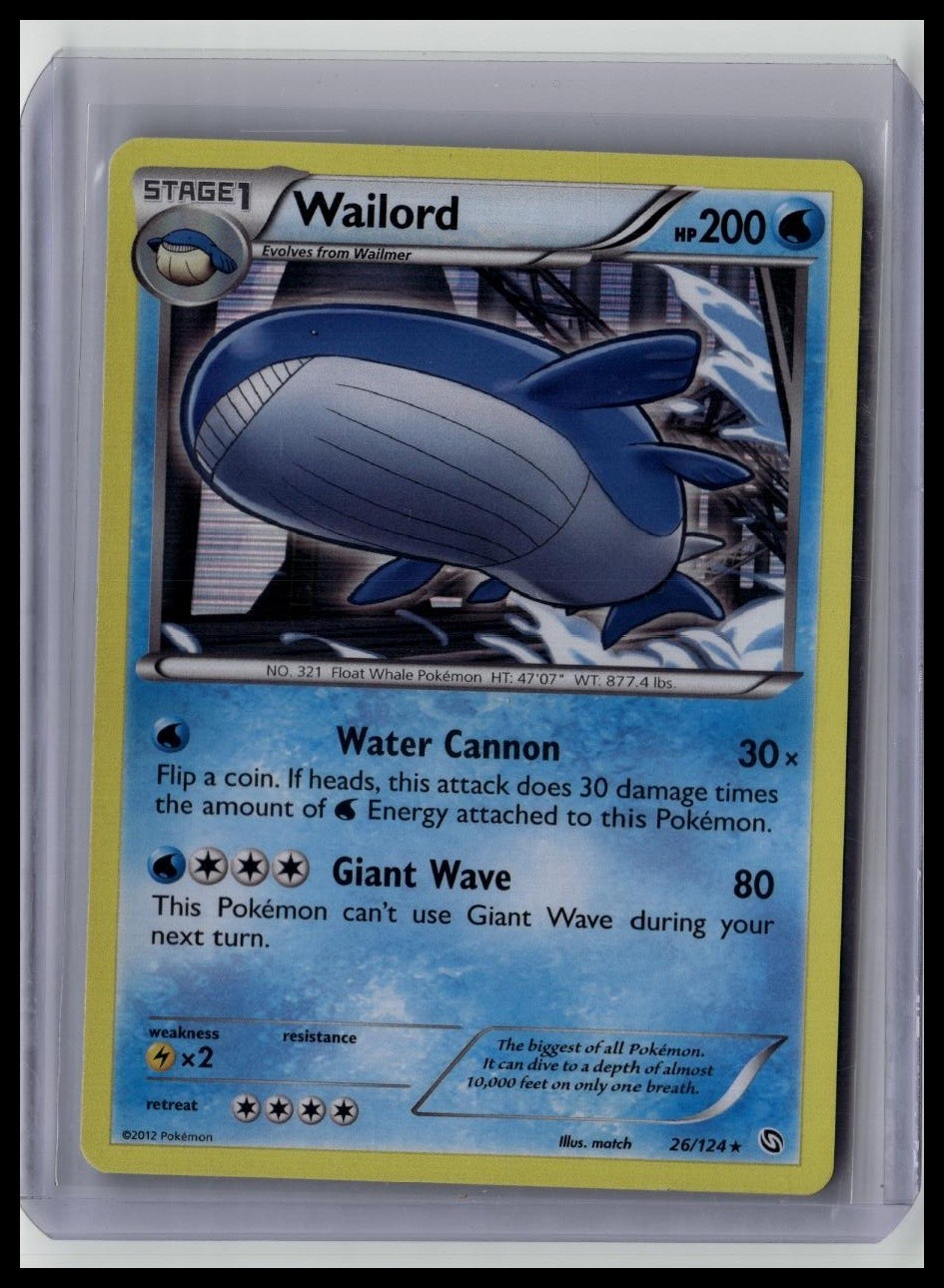 Wailord - Dragons Exalted 26/124 Rare Holo Pokemon TCG