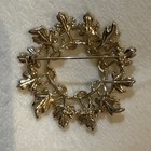 Sarah Coventry "Garland"  Silver Gold Tone Leaves Pin & Clip Earrings Set 1968 — photo 4