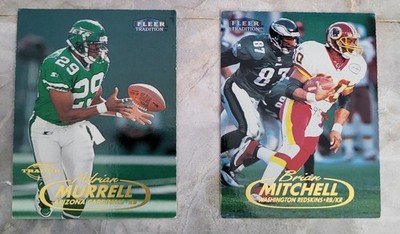 1998 Fleer Tradition #212 Adrian Murrell & #11 Brian Mitchell Football Cards