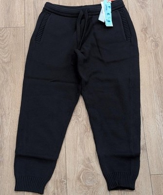 $895 Mens Off-White Diagonal Outline Knit Jogger Pants Black/White XL