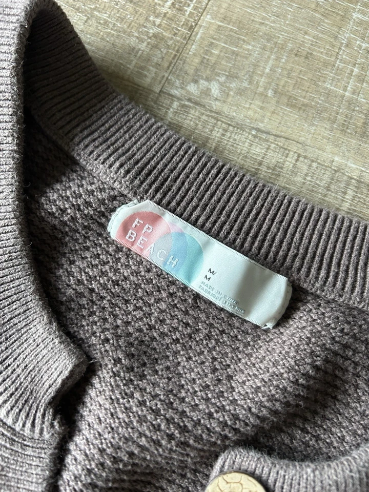 Vestido Suéter Free People Beach Hailee M Marrón Térmico Texturizado Maxi Grande Foto 2 de 4