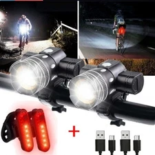2 Sets 1200Lumen T6 LED Bike Headlight USB Rechargeable IP65 for Road Bike