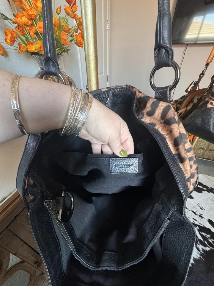 Bolso de Mano Dolce & Gabbana Signature Cuero Estampado Leopardo Lona y Cuero Foto 3 de 4