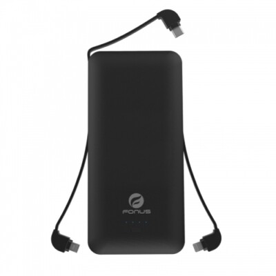 10000mAh Backup Portable Battery Charger Built-in Cables AC Plug Power Bank