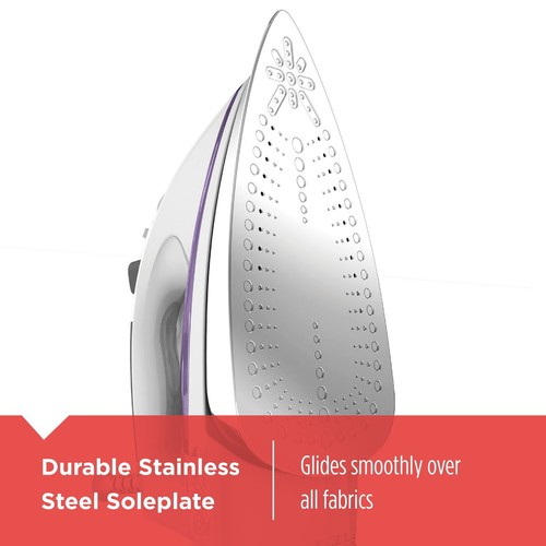 Steam Iron Anti-Drip Variable Steam w/ Stainless Steel Soleplate Extra-Long Cord - Picture 5 of 11