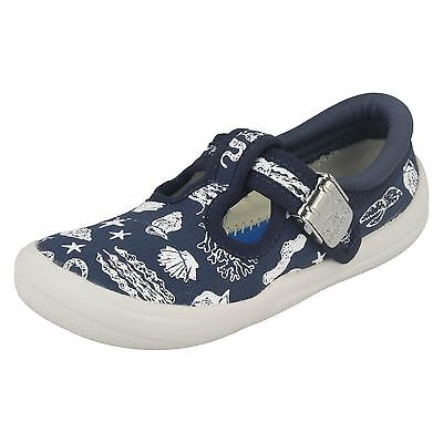CLARKS Briley Bow Girls Canvas Doodles Shoe CLARKS Briley Bow Girls Canvas Doodles Shoe