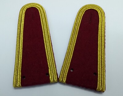 Senior Officer Shoulder Boards Abu Dhabi Obsolete Stock Maroon Melton Gold Braid