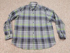 Tommy Bahama Shirt Men XL Plaid Pima Cotton Button Up Long Sleeve Casual Relaxed