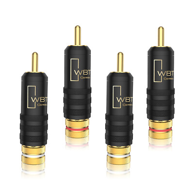 4pcs Gold Plated Screw Locking RCA Plug Audio Cable Connector for HIFI Cable DIY