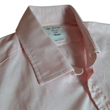 T.M. LEWIN Pink Twill Shirt 16.5" - 36" Fitted Double Cuff