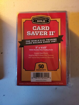 100 Ct Card Saver II Cardboard Gold PSA Graded Semi Rigid Holders CS 2