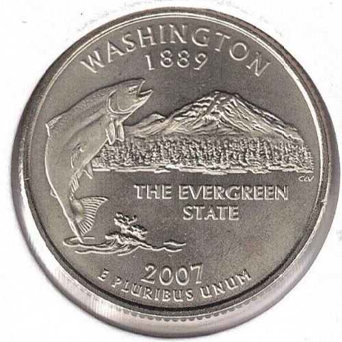 2007-P (SMS) Uncirculated Satin Finish Washington 42ND State Quarter Coin! - Picture 1 of 2