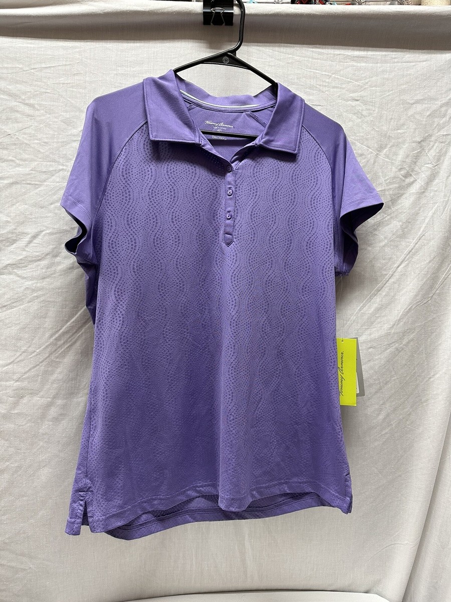 Tommy Armour Dri-logic Solid Purple Golf Polo Short Sleeve Shirt