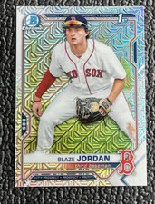 🔥BLAZE JORDAN 2021 1ST BOWMAN CHROME MOJO REFRACTOR ROOKIE CARD!🔥RED SOX!