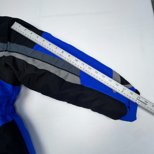 Arizona Boys 10\12 Winter Puffer Coat Jacket Ski Blue Gray Black -No Hood & FLAW - Picture 12 of 12