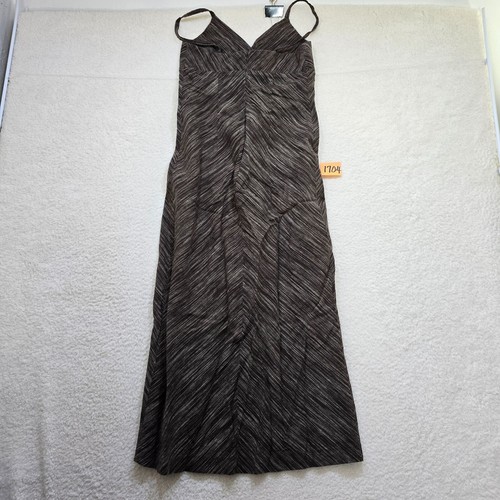 Old Navy Maxi Dress Womens Size 2 Brown White Linen Blend Spaghetti Strap READ - Picture 8 of 12