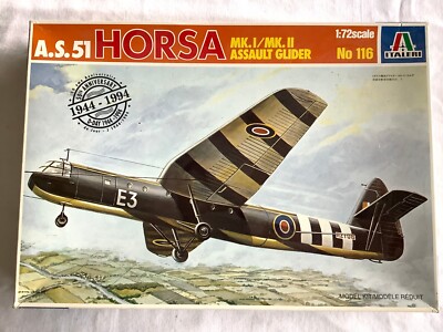  Vintage 1994 Italeri 116 1:172 A.S.51 HORSA MK.1/MK.2 Glider+Extras(EY38-41S10)