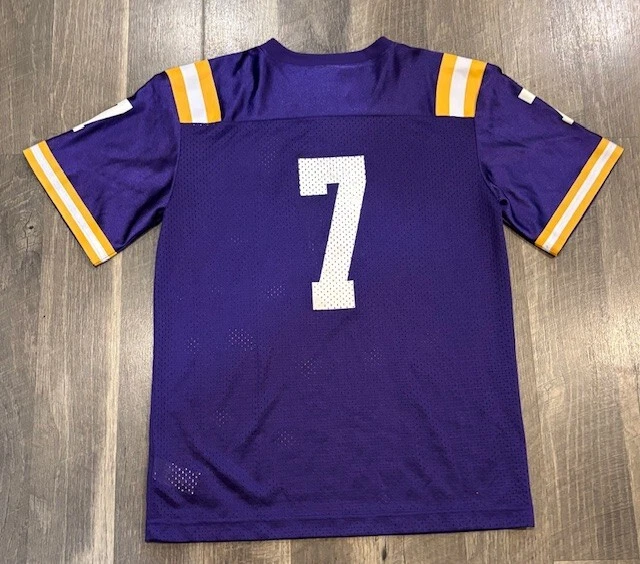 Vintage Kids Nike LSU Tigers Football Jersey Number 7 Youth Size Medium 1214 - Image 2 of 4