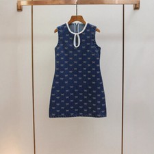 Self-Portrait Womens Spring New Diamond Hollow Bow Diamond Vest Dress