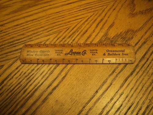 Vintage Logan Co. Louisville, Ky 6" Holzlineal