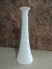 CLEARANCE  Vintage White Milk Glass 9" Flower Rose Bud Vase MINT