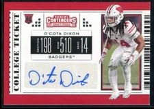 2019 Panini Contenders D'Cota Dixon #261 RC Auto Free Agent