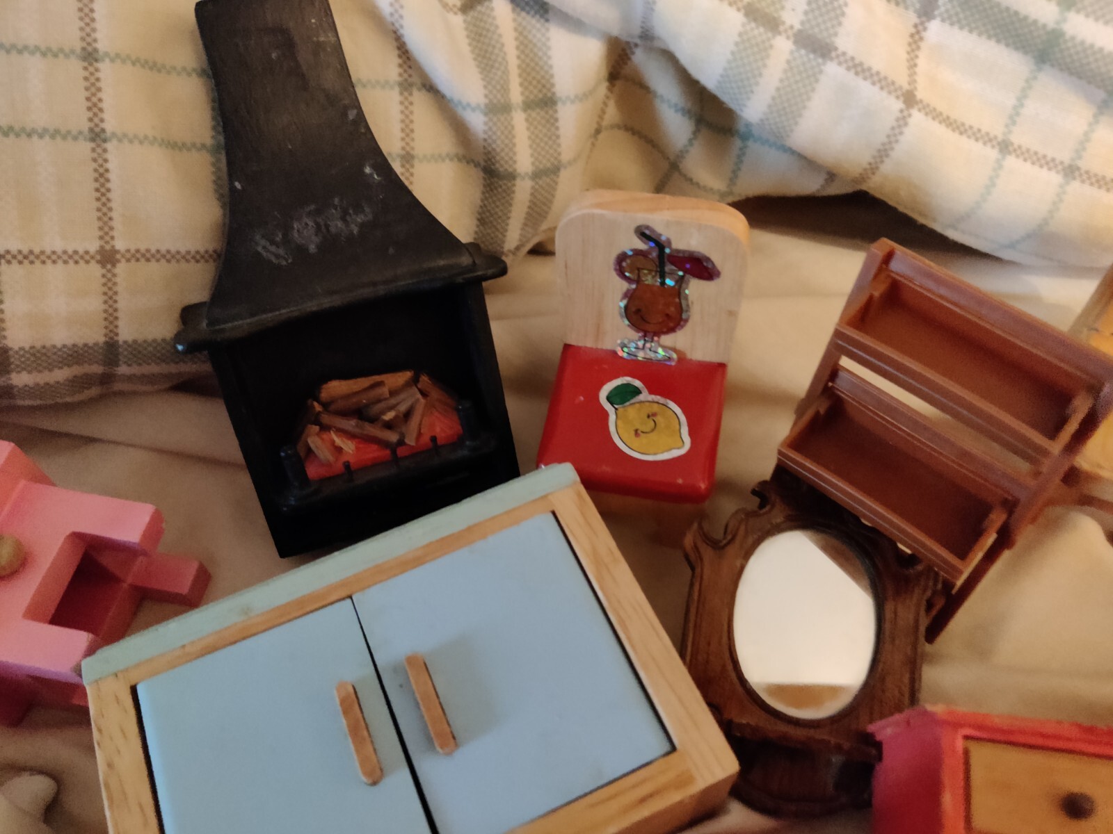 Vintage Wooden Doll House Furniture eBay