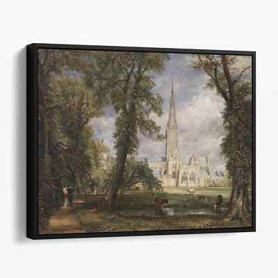 Salisbury Cathedral from the Bishops Garden John Constable Canvas Wall Art Print