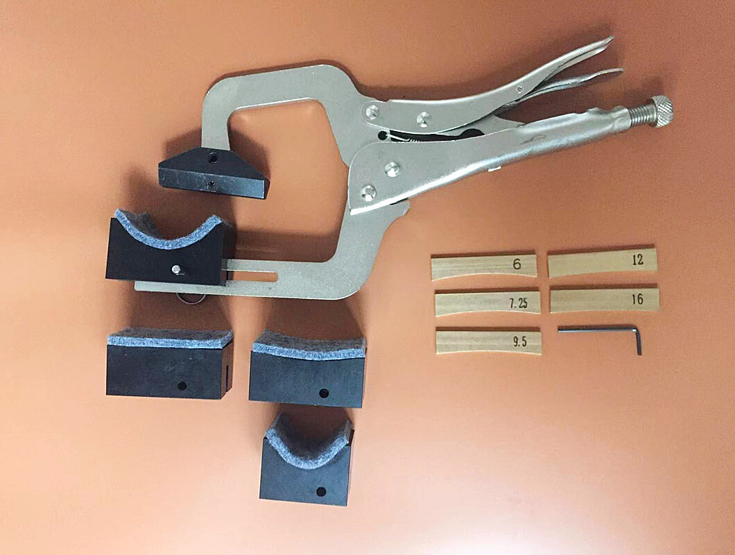 Prensa de traste de mano, con 5 insertos de radio + 4 soportes de cuello, para cualquier cuello