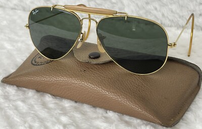 VTG 1980's 58[]14MM B&L Ray-Ban Outdoorsman Aviator Sunglasses | eBay