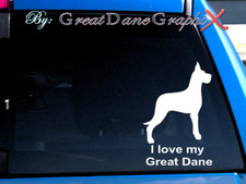 I love my Great Dane "Cropped" 2 -Vinyl Decal Sticker-Color Choice-HIGH QUALITY