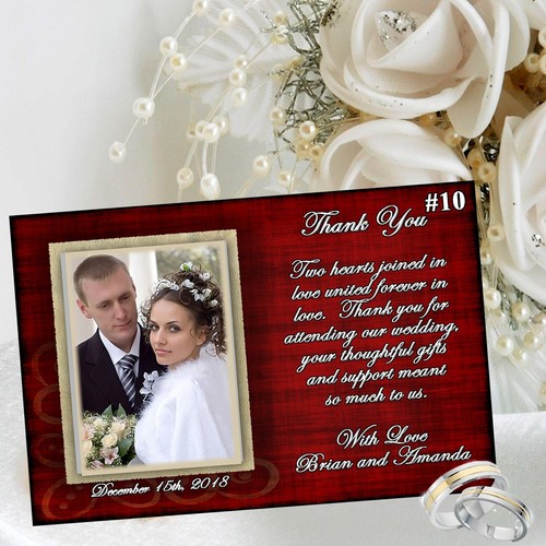 Wedding Thank You Cards 10 ea with Envelopes or more Personalized Custom Made - Picture 2 of 9