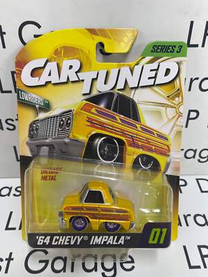 CARTUNED '64 Chevy Impala Yellow w/ Purple Rims Series 3 1:64