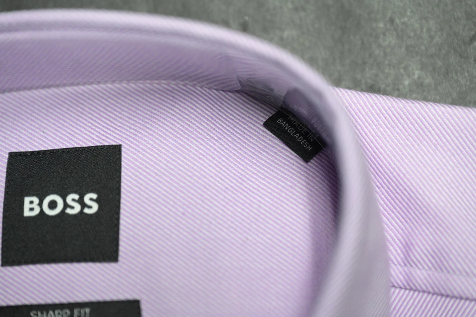 Hugo Boss Camicia Da Uomo Max Easy Iron Slim Fit In Cotone Stretch 39 15.5 34/35 - Immagine 3 di 4