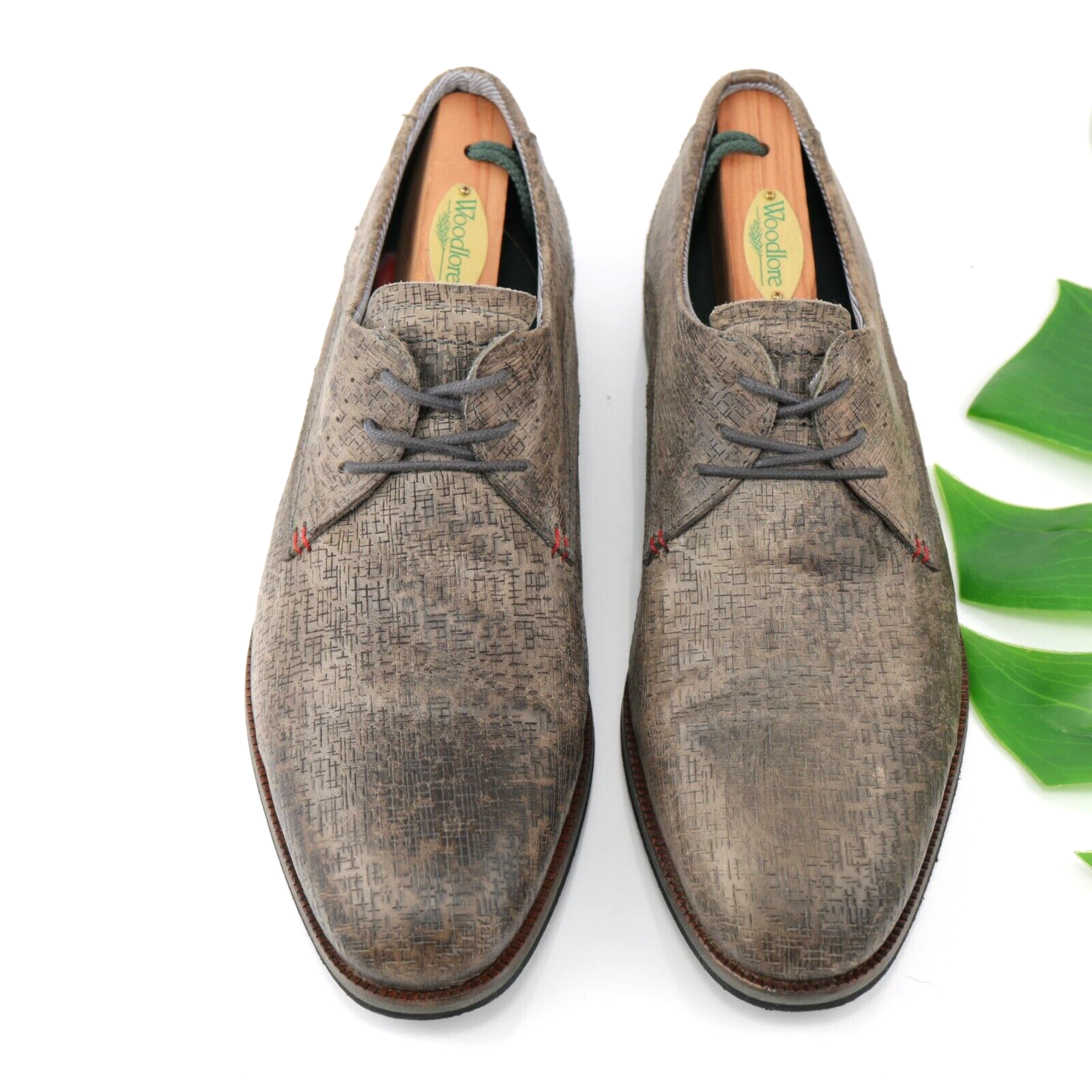 SAOLA Scarpa elegante BullBoxer uomo Stanten Oxford taglia 8 grigia pelle testurizzata punta liscia