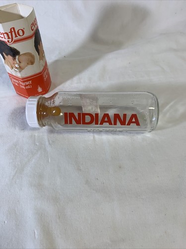 Vintage Evenflo Clear Glass Nurser Bottles 8oz w/ Nipple IU Indiana University - Picture 5 of 6