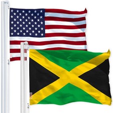 G128 Combo Pack: American USA Flag 3x5 Ft  Jamaica Jamaican Flag 3x5 Ft
