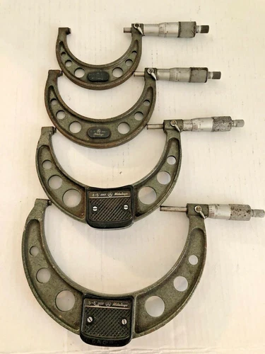 4 Mitutoyo Outside Micrometers 5-6, 4-5, 3-4, 2-3 .0001 Free Shipping/Handling