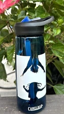 Camelbak 20 oz Sport Straw Water Bottle Blue White Graphics